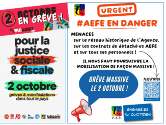 Visuels Grève 2 octobre 2025