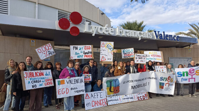Photo mobilisation FSU à Valencia le 2 décembre 2025